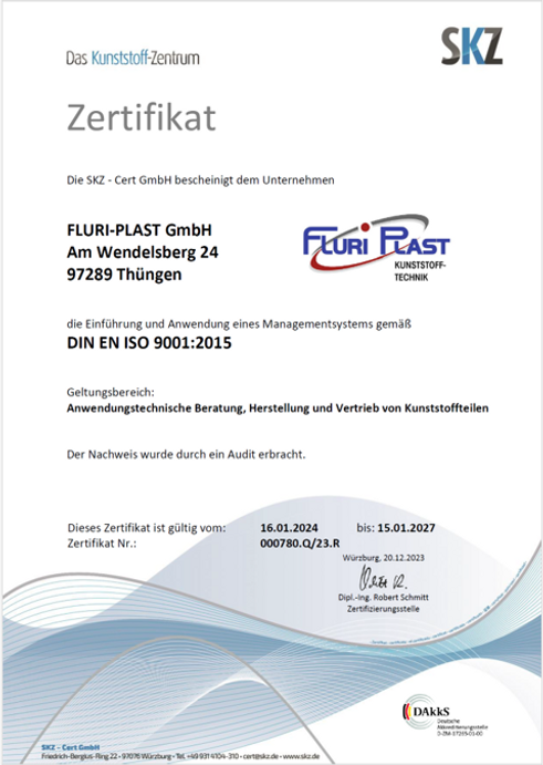 Zertifikat DIN EN ISO 9001:2015