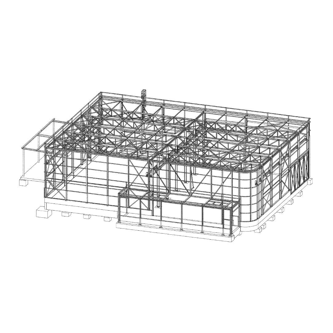 Konstruktionsansicht Produktionshalle