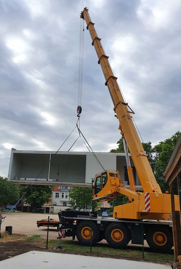 Kranen eines Containers