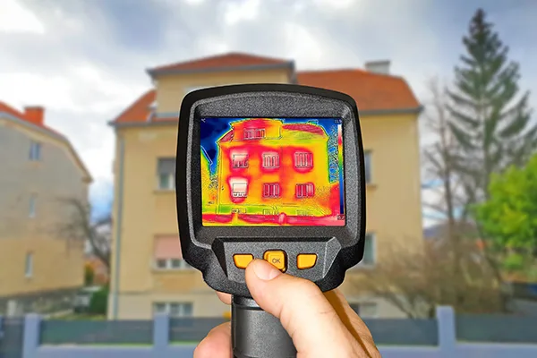 Raumanalyse: Sichtbarmachung der Wärmeverteilung per Infrarotmessung