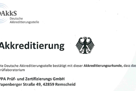 Akkreditierung gemäß DIN EN ISO/IEC 17025:2018