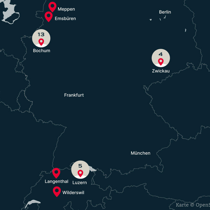 Location map of the LUEG Group