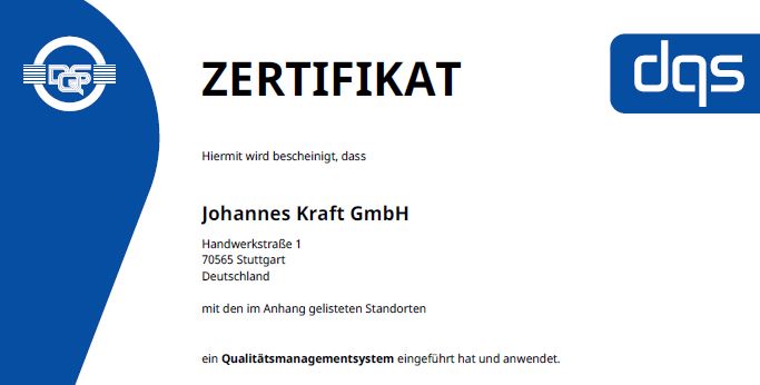 ISO 9001:2015-Zertifikat