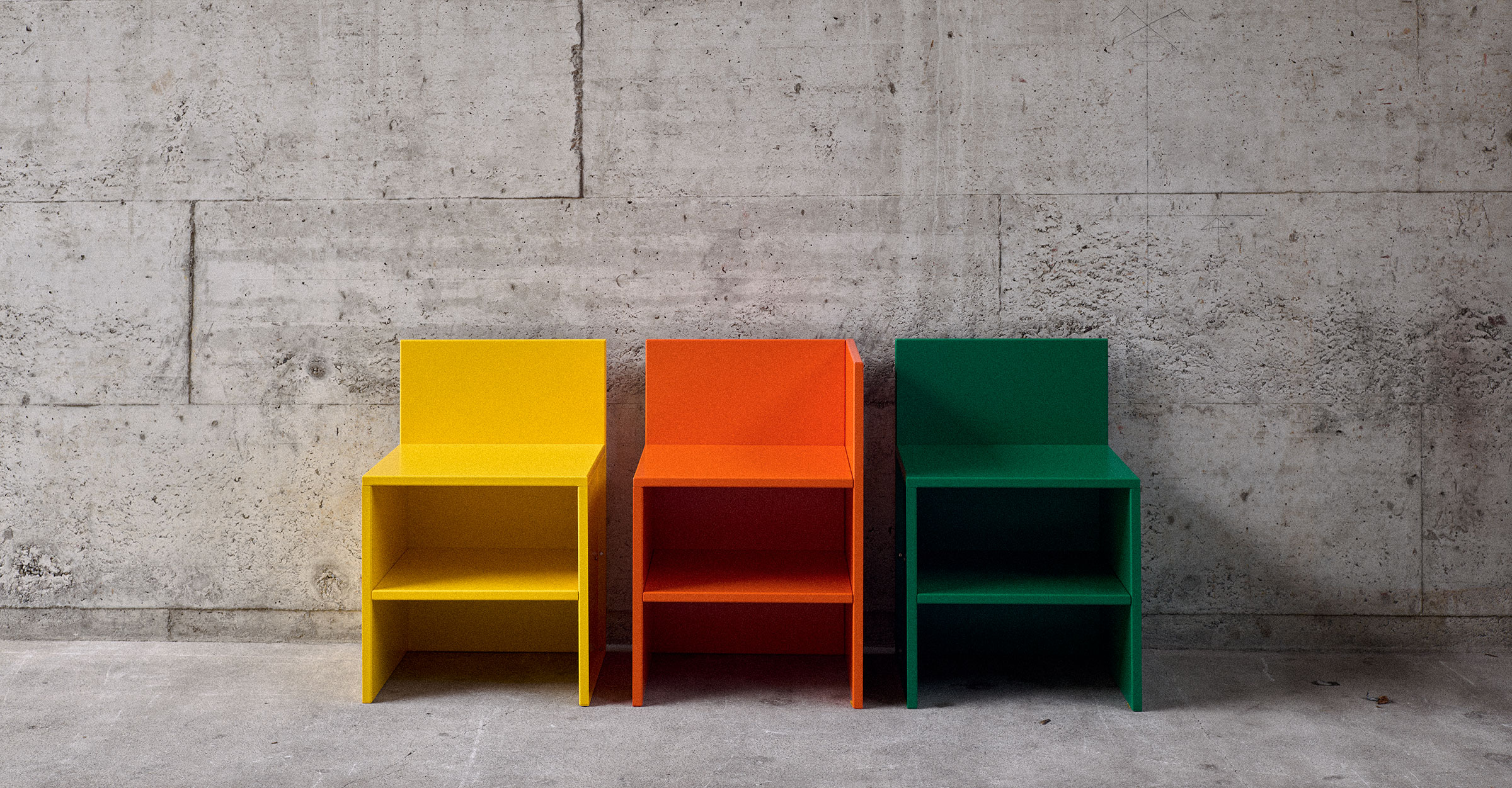 Metallmöbel der Donald-Judd-Kollektion