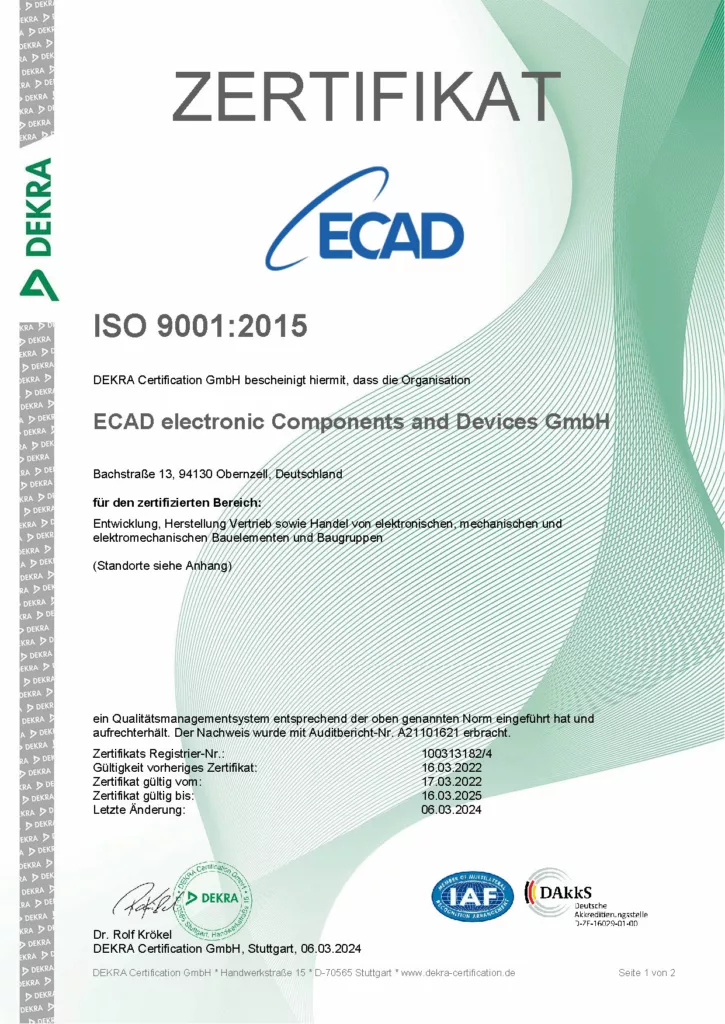 Zertifikat ISO 9001:2015
