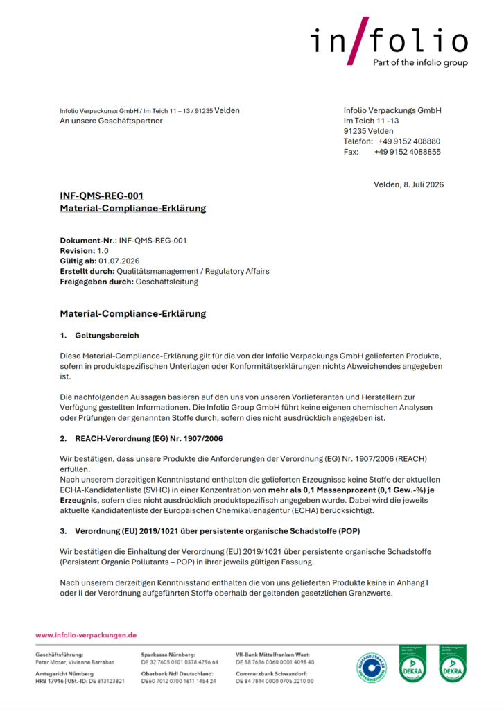 DEKRA-Zertifikat zur Einhaltung von Schadstoffgrenzen