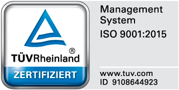 ISO 9001:2015 – TÜV Rheinland zertifiziert