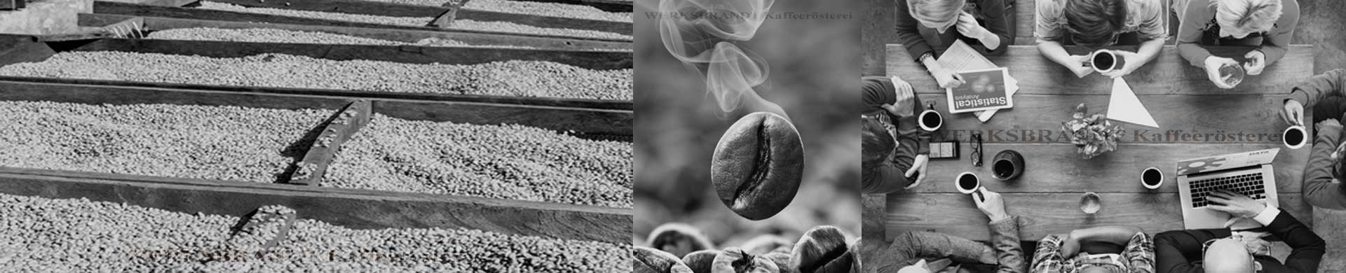 Rohkaffee und Besprechung mit Kaffee