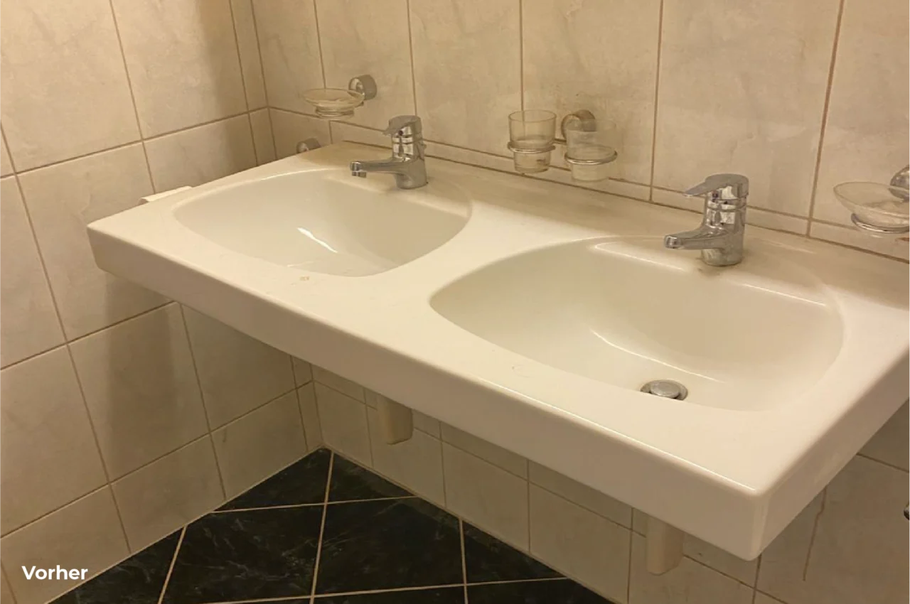 Umbau, Waschbecken vorher