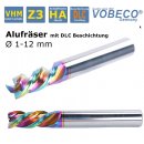 VHM Alu-Schaftfräser Z=3 mit DLC-Beschichtung 1,5 mm
