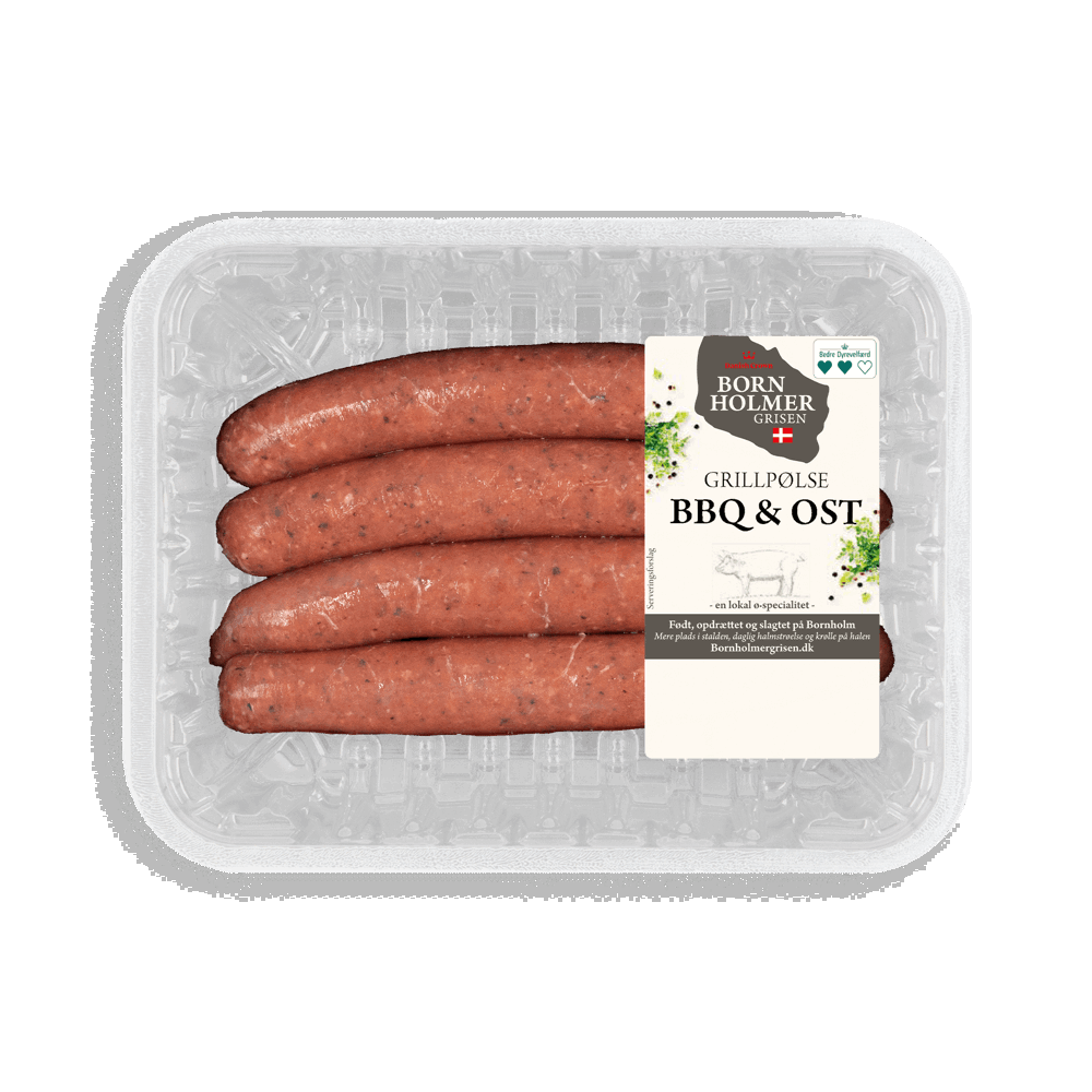 Bornholmergrisen BBQ Pølser mit Ostnadel
