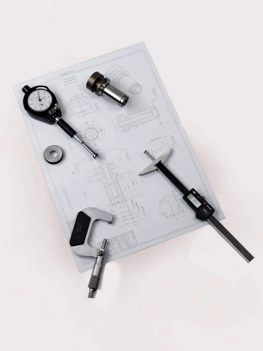 Quality assurance: CAD drawing with measuring devices