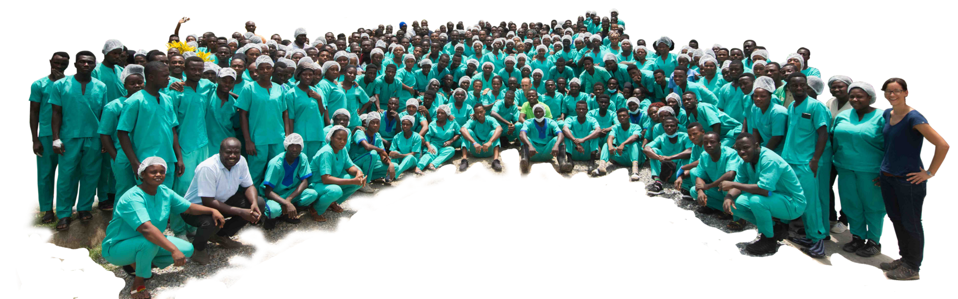 Mitarbeiterinnen und Mitarbeiter in Adeiso, Ghana