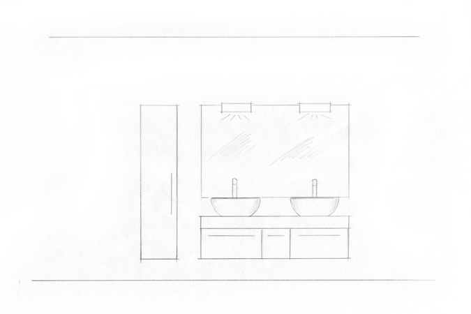Planungszeichnung Badezimmer