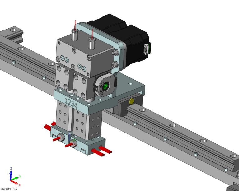 Konzept eines 3D-Dual-Druckkopfs mit Direct Extruder und Wasserkühlung