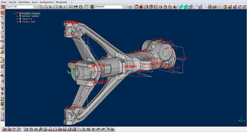 Programmdarstellung der Messsoftware 3D Form Inspect