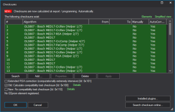 WinOLS Checksum