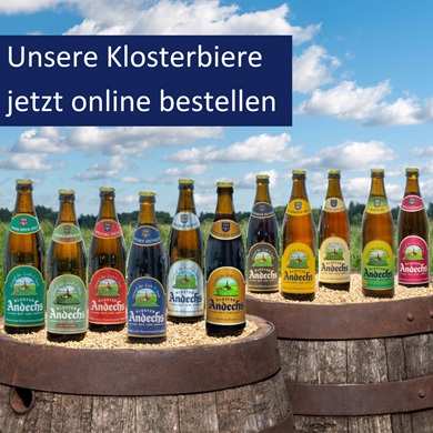 Andechser Klosterbiere (Sortiment Hell, Dunkel, Weißbier, Bock, alkoholfrei)