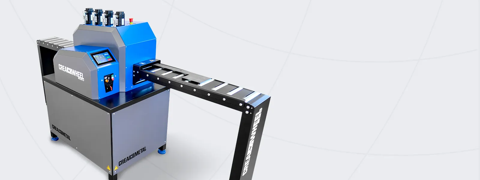 CREA-WHEEL 220 mit Touch-Display und Auslauf-Rollenbahn
