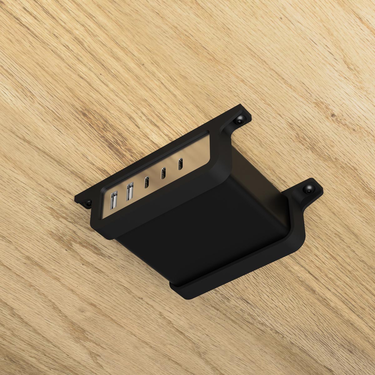 USB-Einbauladegerät, untertisch montiert