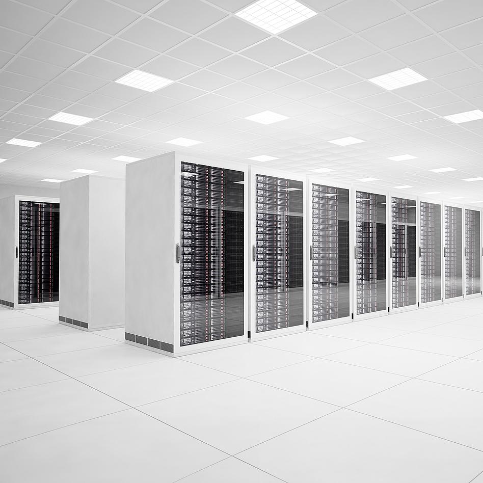Rechenzentrum mit Serverschränken