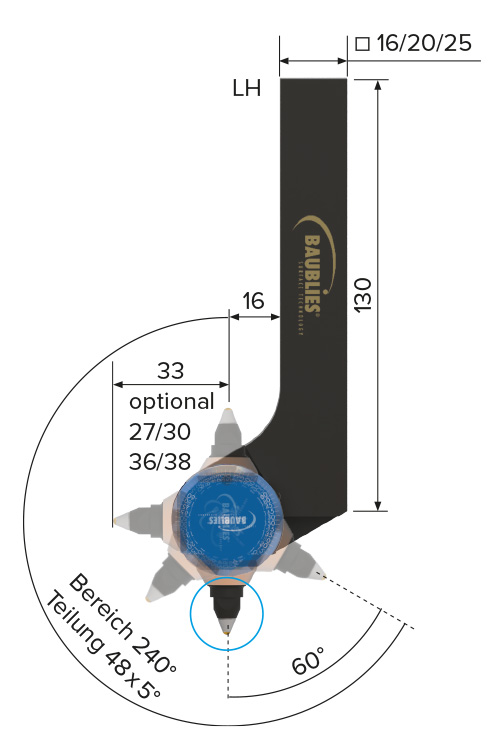 Diamant-Glättwerkzeug Vierkantschaft, variabel