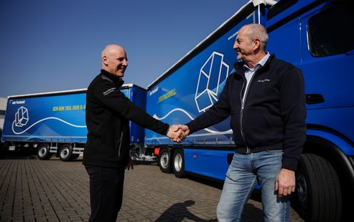 E-LKW Mercedes-Benz eActros 600 bei Palm Packwell Monheim