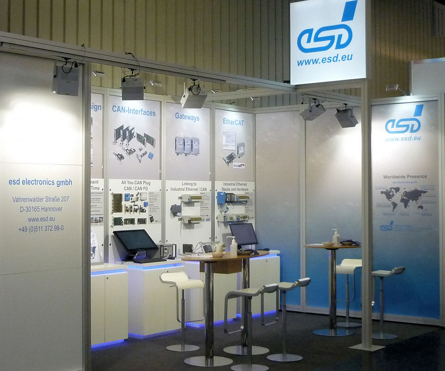 esd-Messestand auf der embedded world in Nürnberg