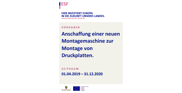 Montierte Druckplatte