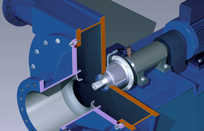 CAD-CAM-Arbeitsplatz mit 3D-Modell