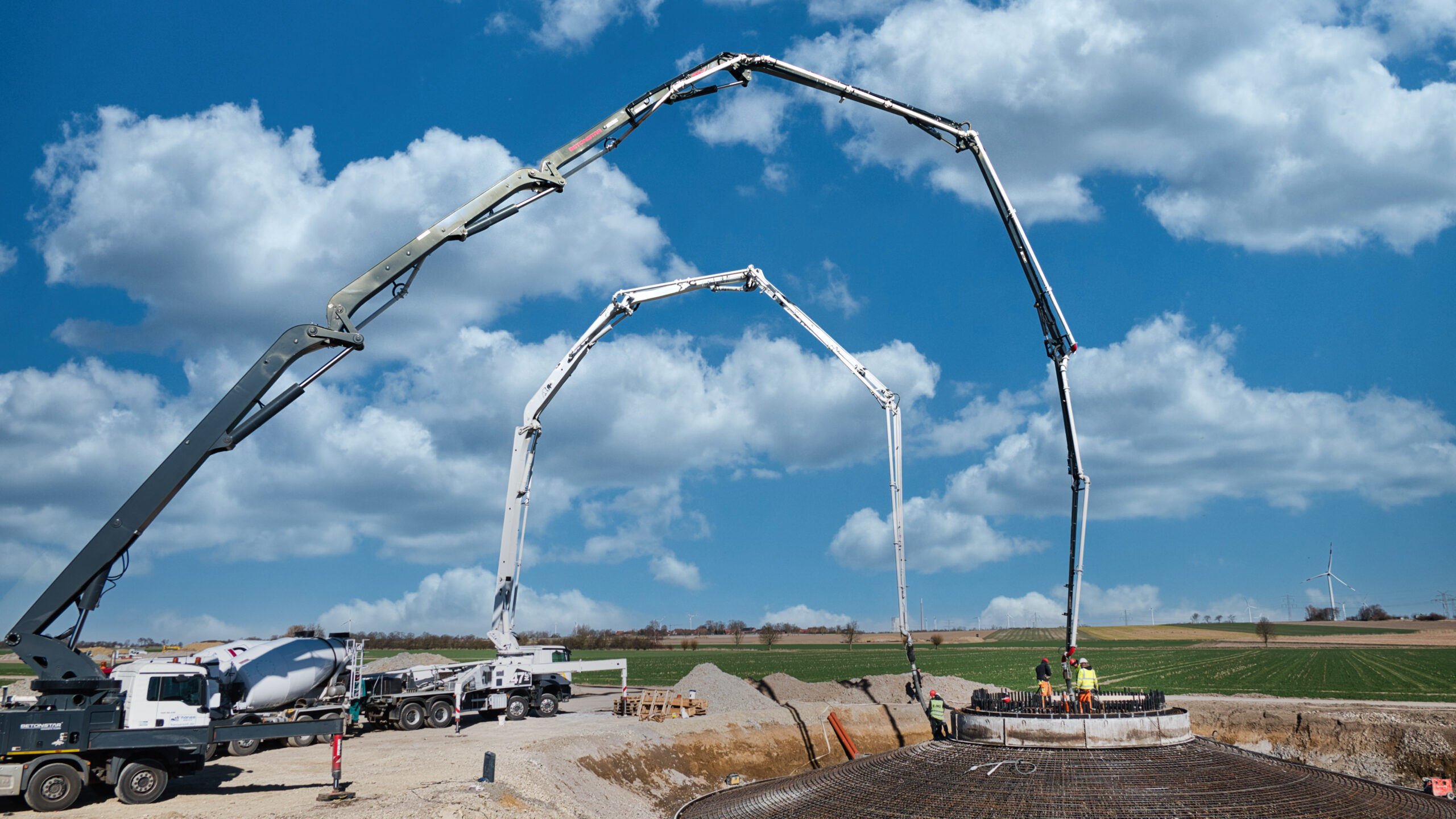 Betonpumpeneinsatz für Windkraftfundament