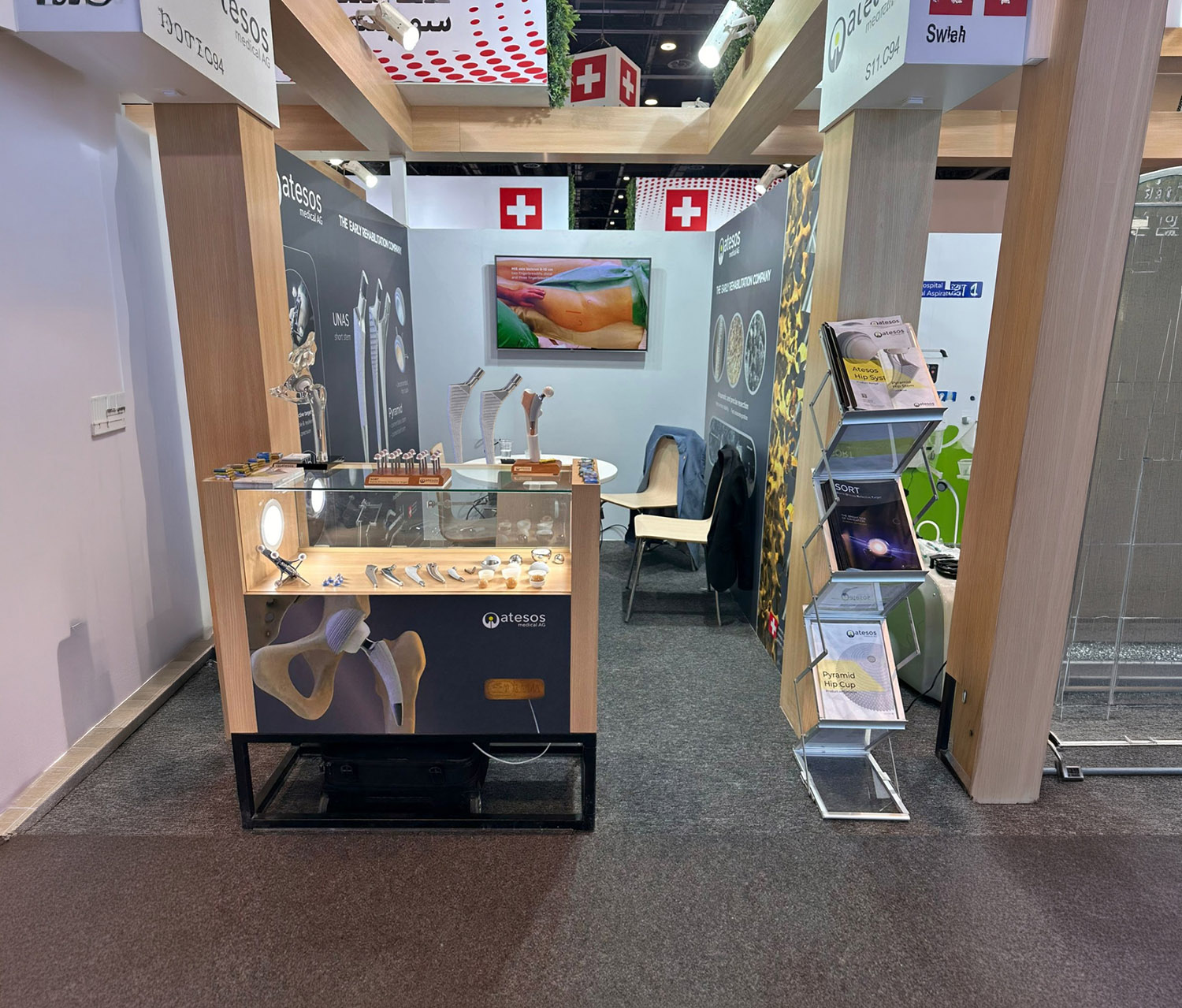 Trade fair booth in the Swiss Pavilion, WHX Dubai 2026