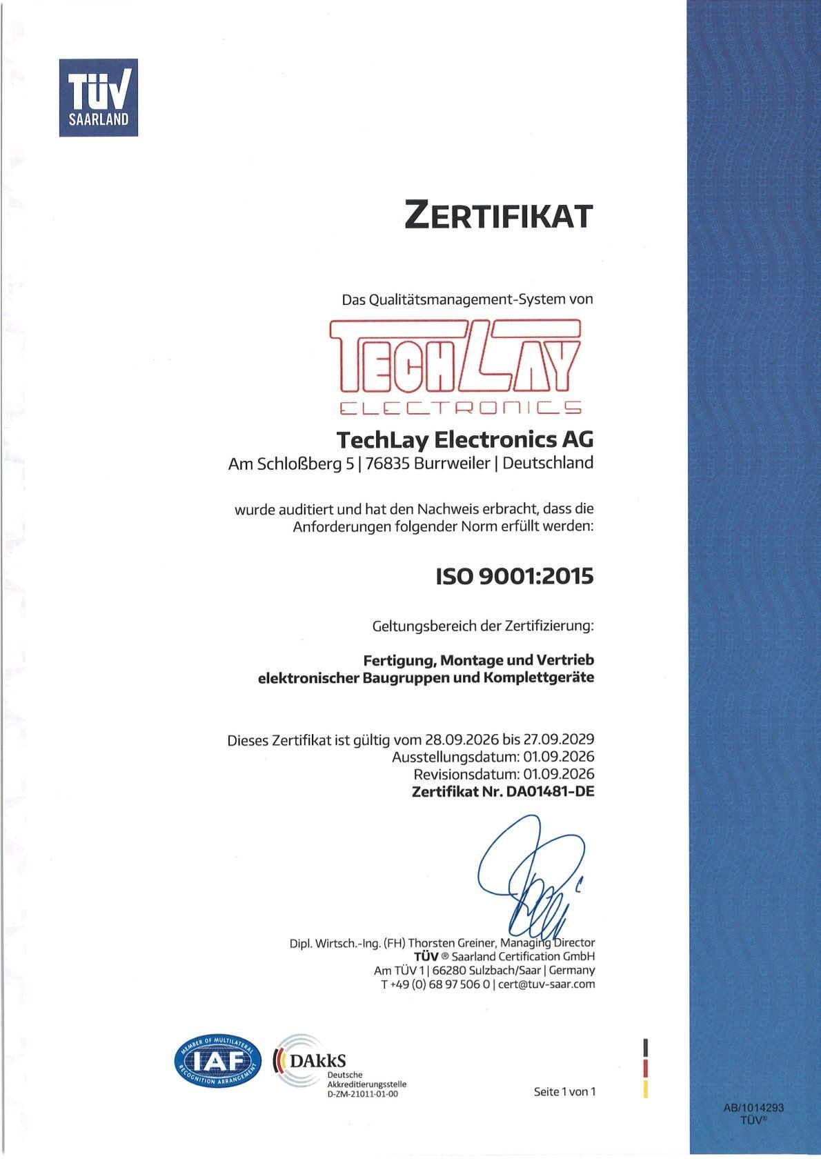 ISO-9001-Zertifikat