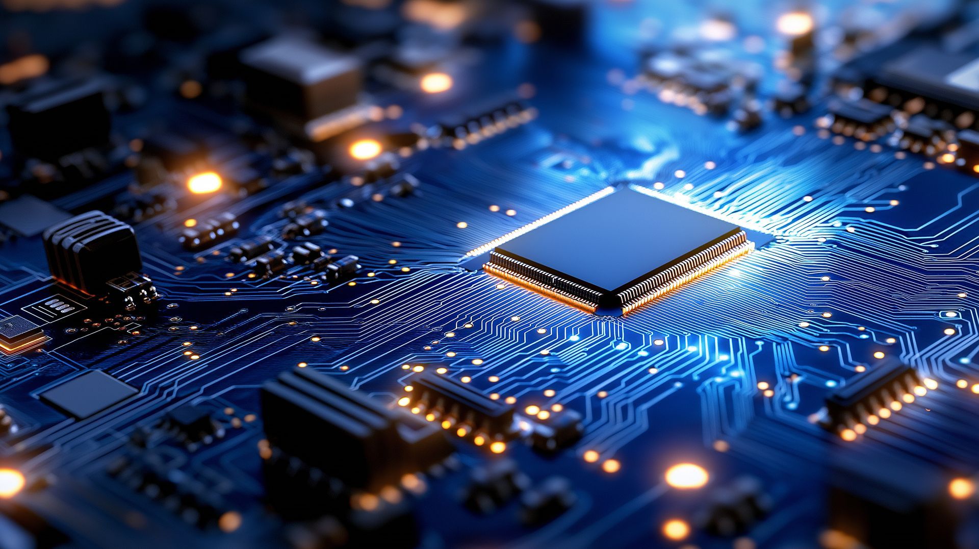 Elektronische Bauelemente auf Leiterplatte