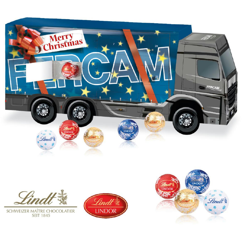 3D Adventskalender „LKW“ mit Lindt Schokolade