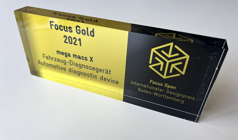 Focus Open 2021 in Gold für das Diagnosegerät mega macs X