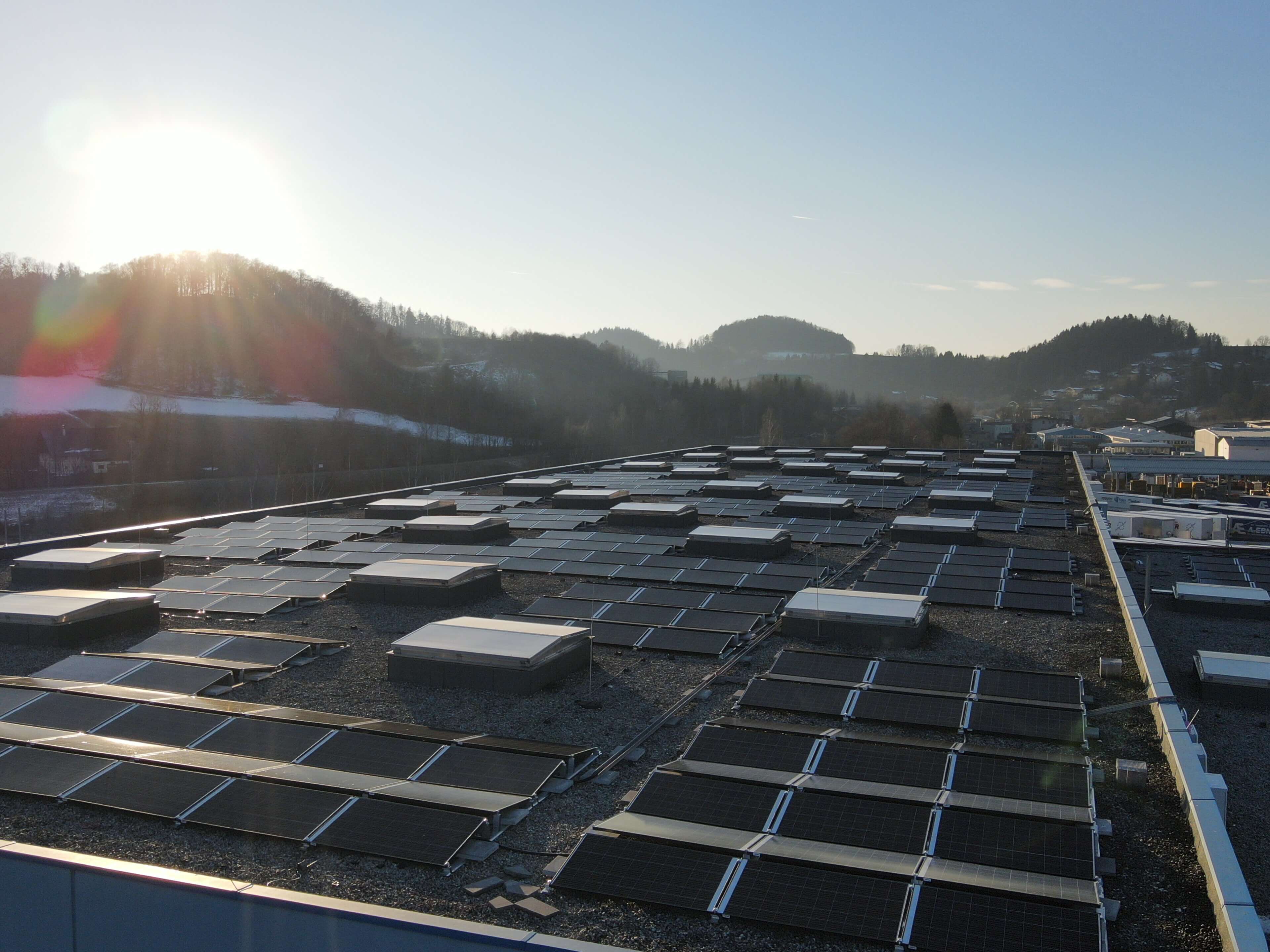 Photovoltaikanlage auf Flachdach