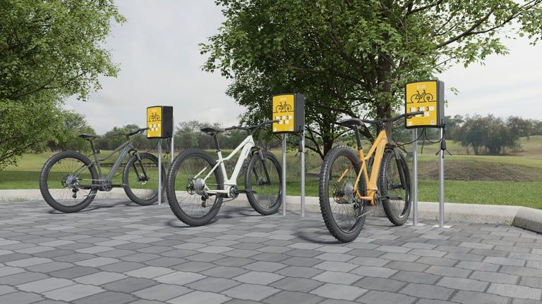 Fahrradständer mit E-Bike-Ladesystem