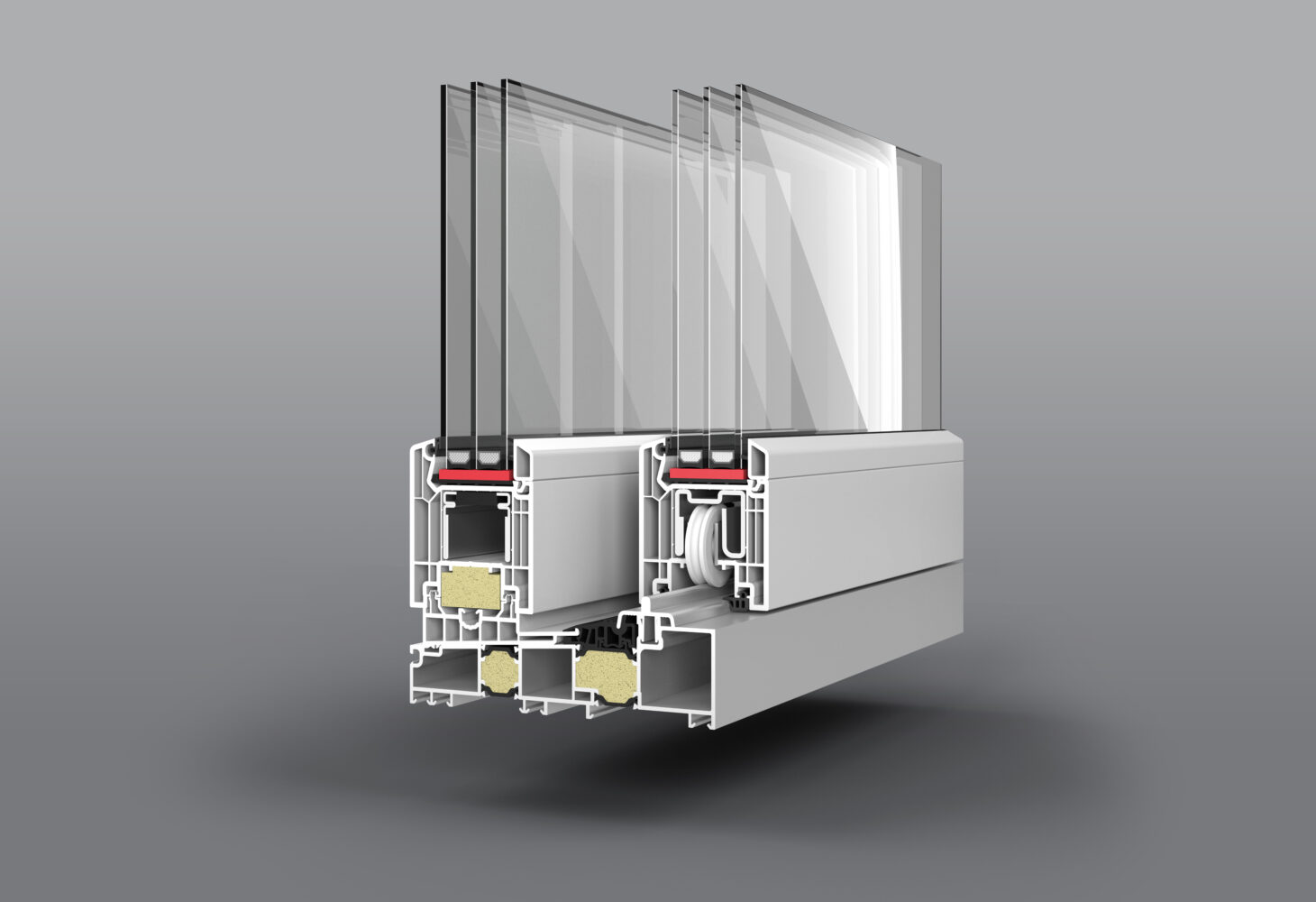 Querschnitt QuinLine® 74 Schwelle (74 mm Bautiefe)