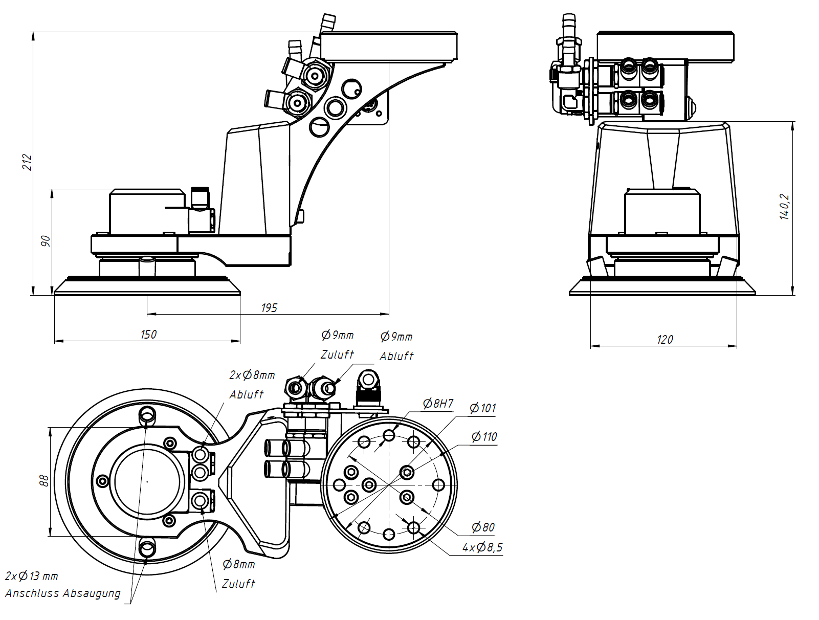 PRS-350 – Technische Skizze