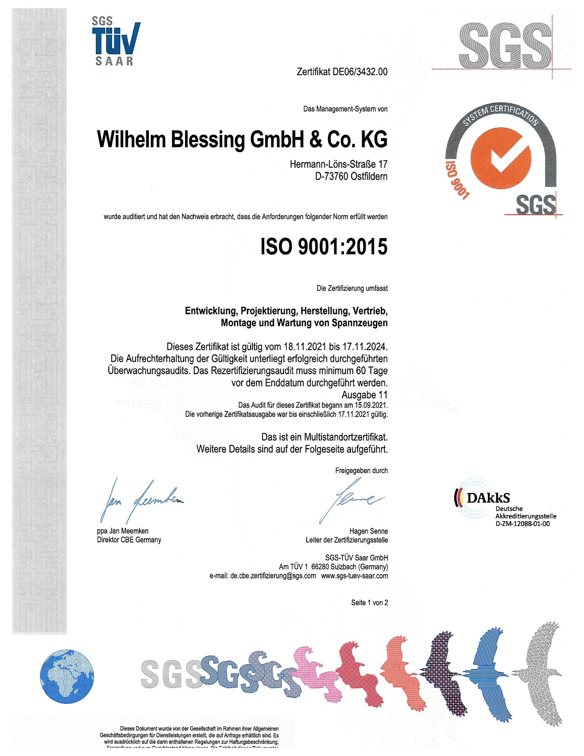 ISO-9001-Zertifikat