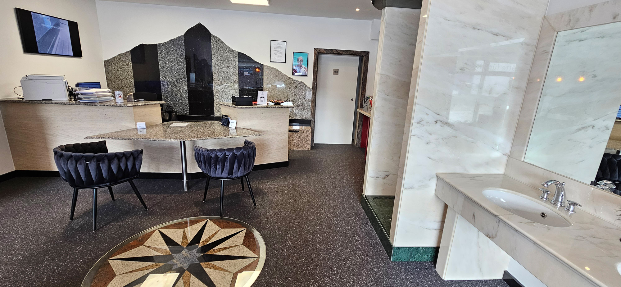 Displayed natural stone samples
