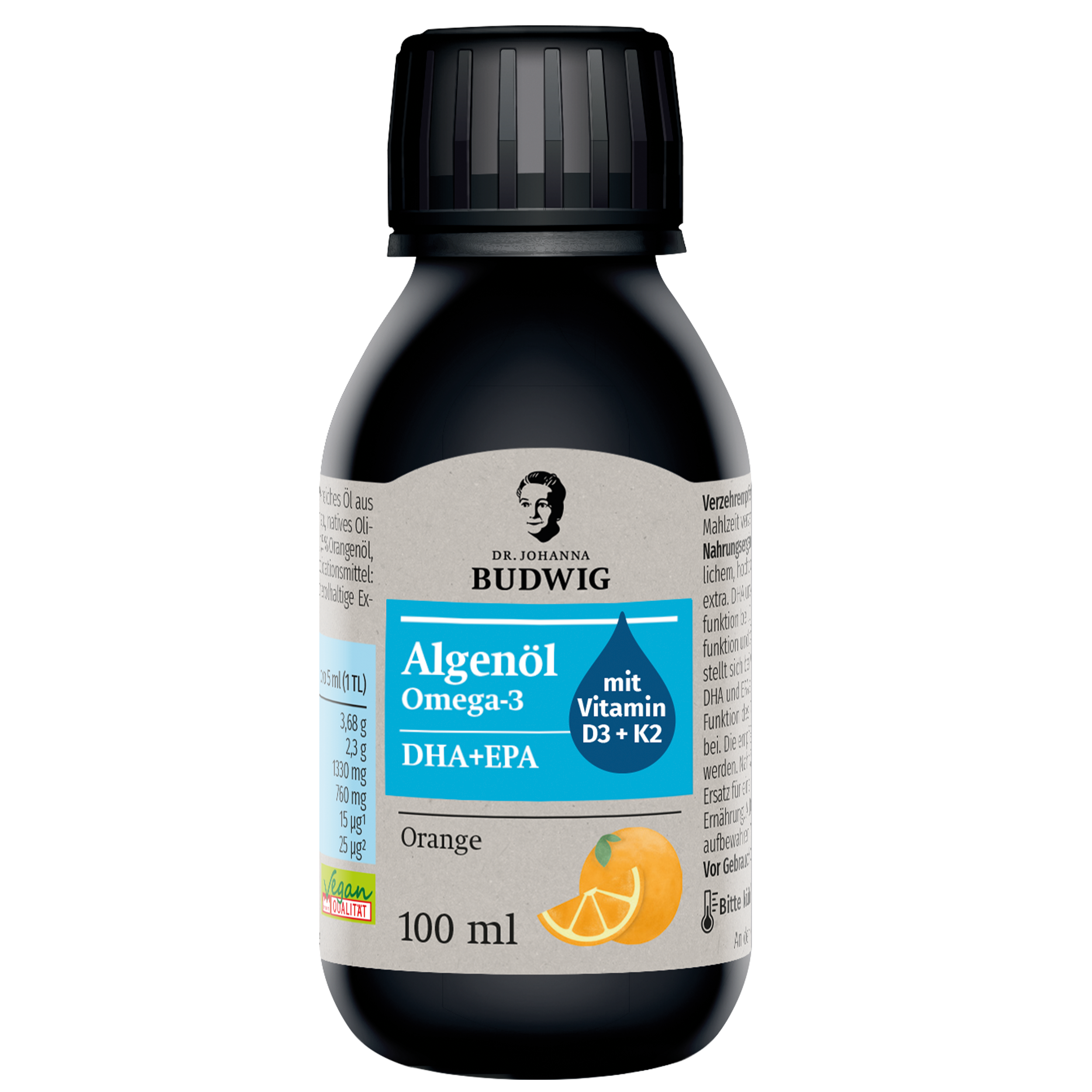 Omega-3 Algenöl Orange mit Vitamin D3 & K2