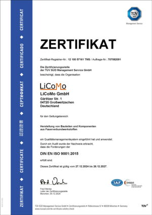 ISO-9001-Zertifikat (TÜV SÜD)