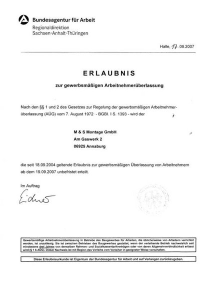Montagepersonal im Einsatz