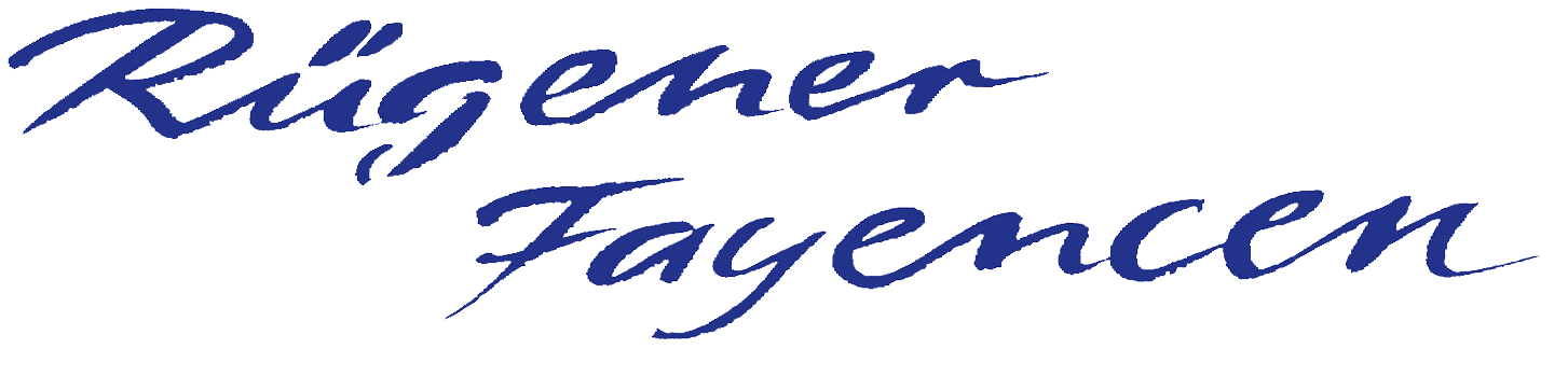 Schriftzug Rügener Fayencen