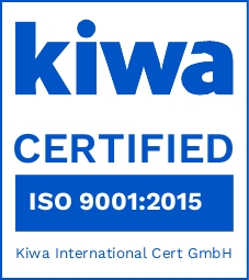 ISO 9001:2015-Zertifikat (Kiwa, englisch)