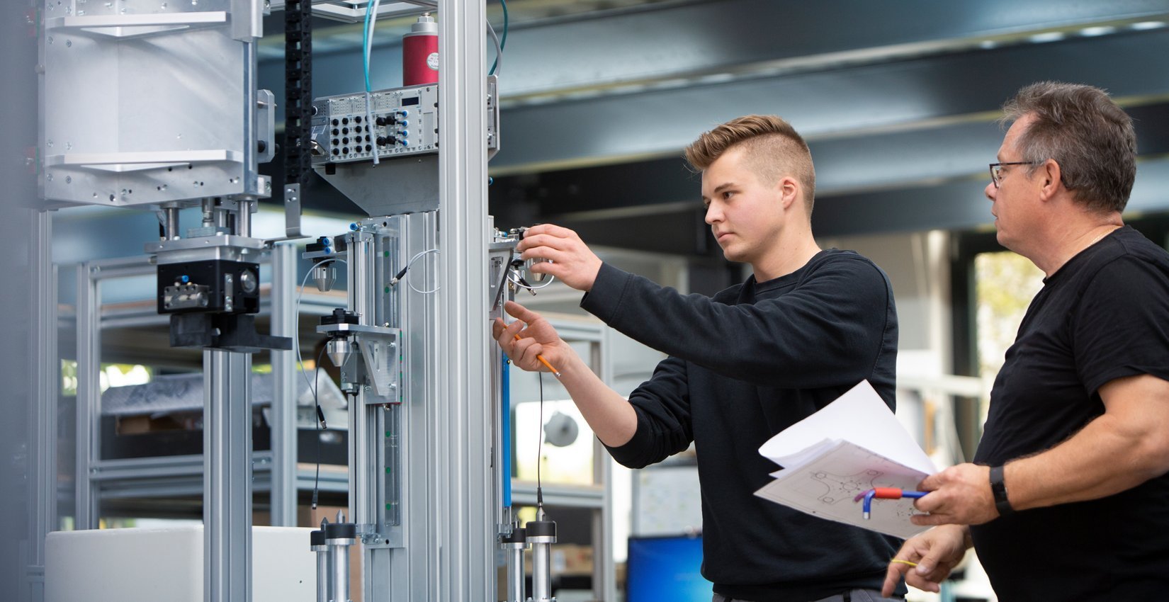 Anlagenmontage in der Werkstatt