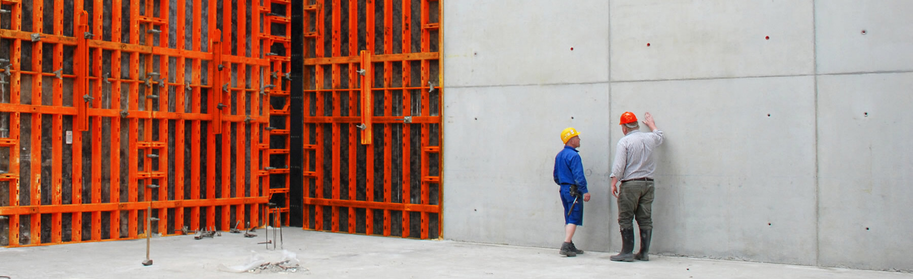 Formwork system on the construction site