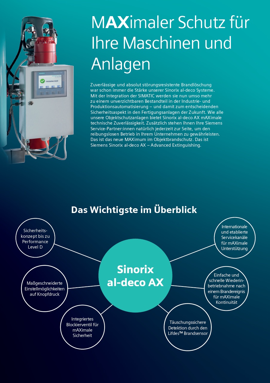 Sinorix al-deco AX Löschanlage für Werkzeugmaschinen